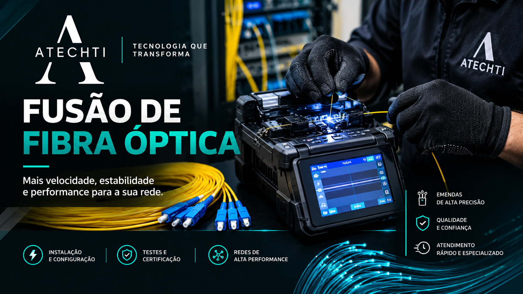 Fusão de fibra óptica
