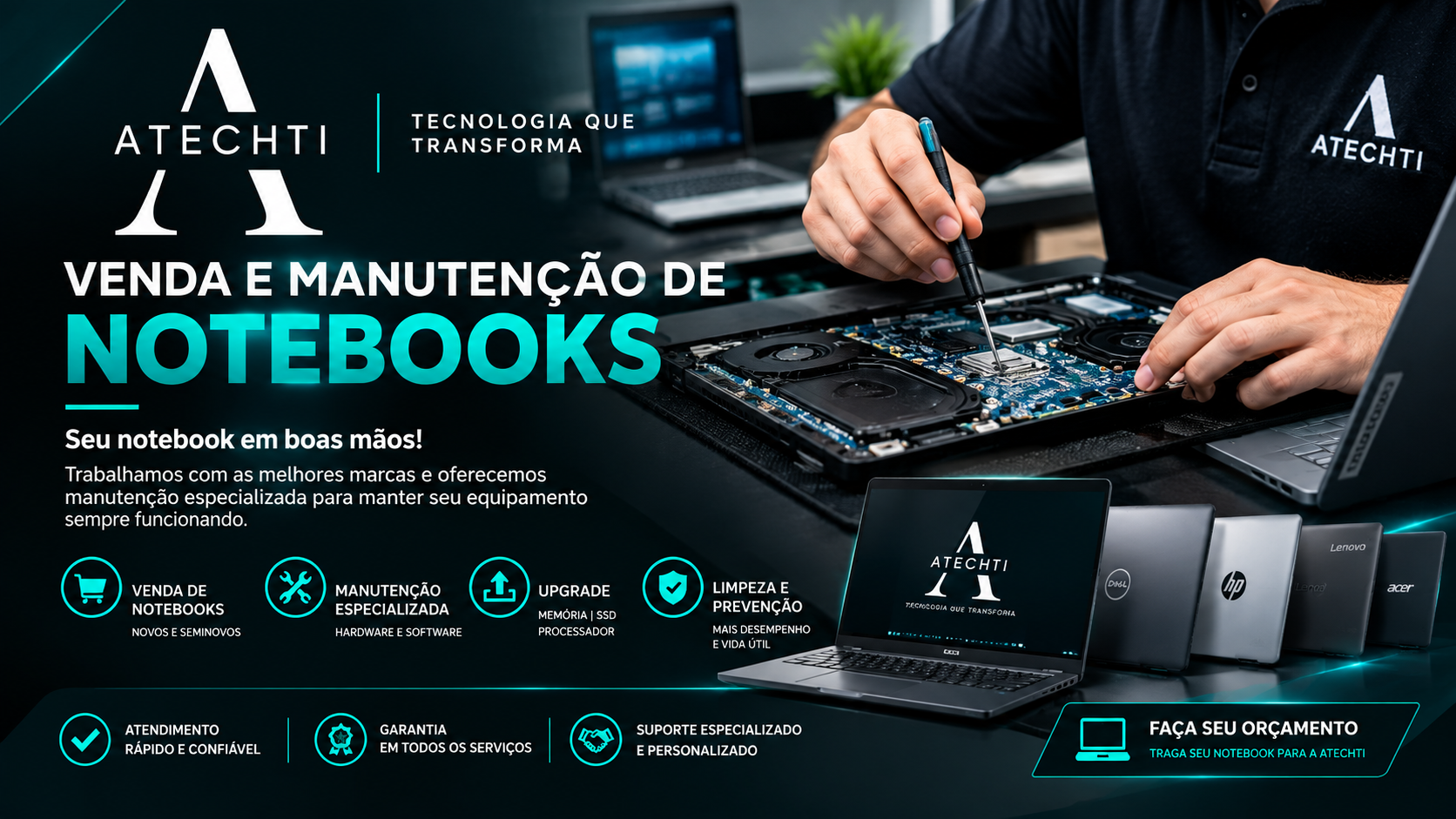 Venda e manutenção de notebooks